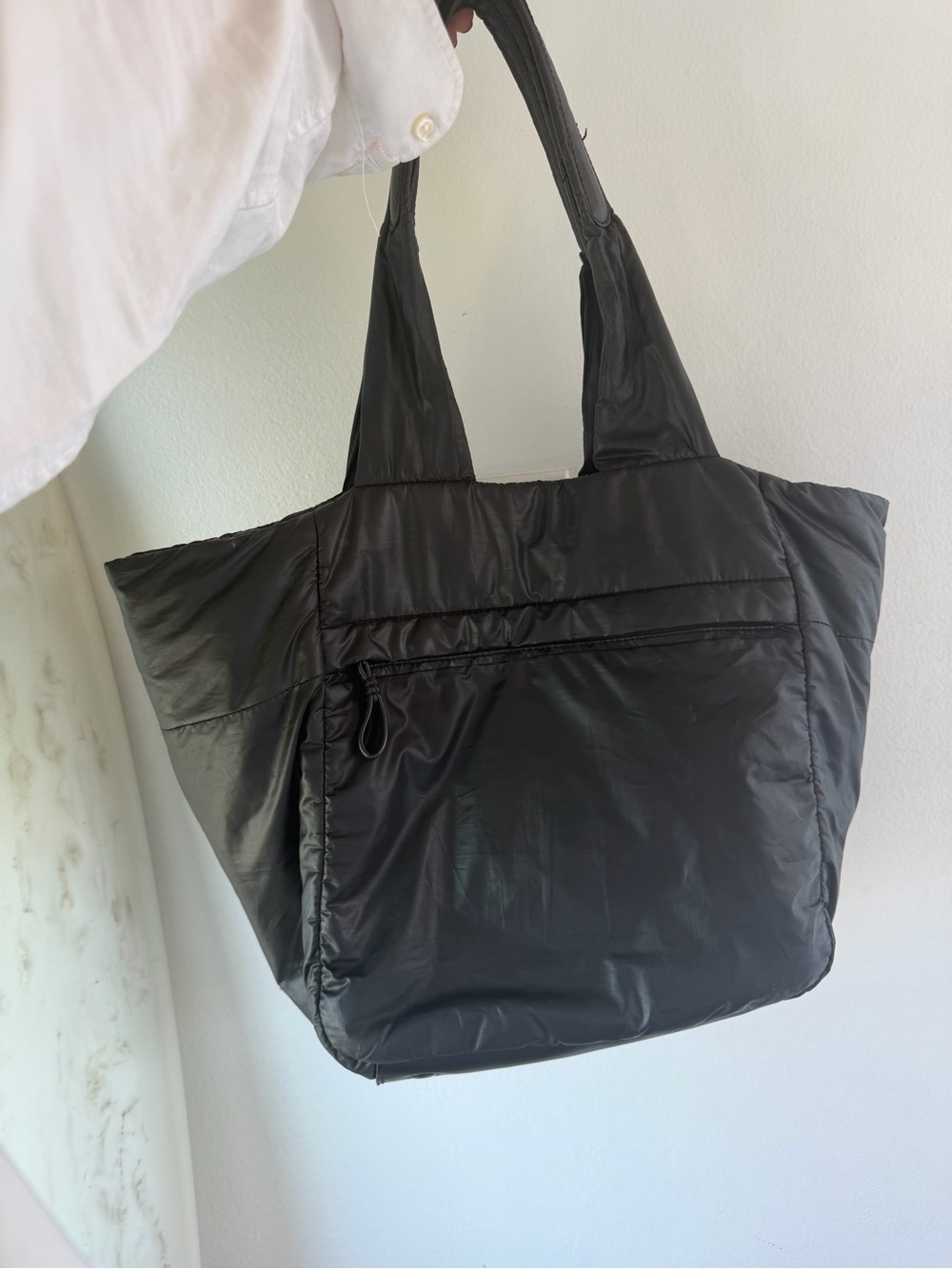 Carra - Black Quilted Tote Bag - Lightweight Everyday Carry